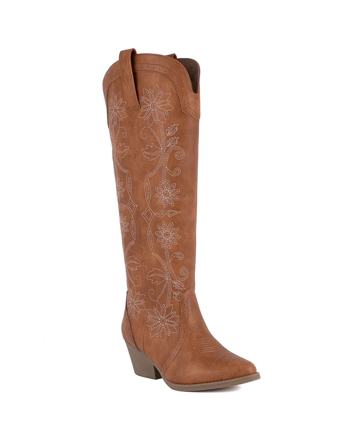 Women's Tall Tam Floral Western Pull On Boots - Dark Tan Floral
