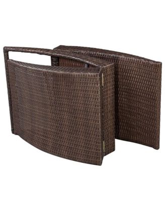 Folding Sun Lounger with Cushion Poly Rattan Brown