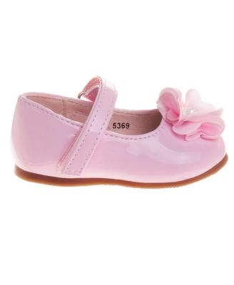 Infant Girls Hook and Loop Flowery Dress Shoes