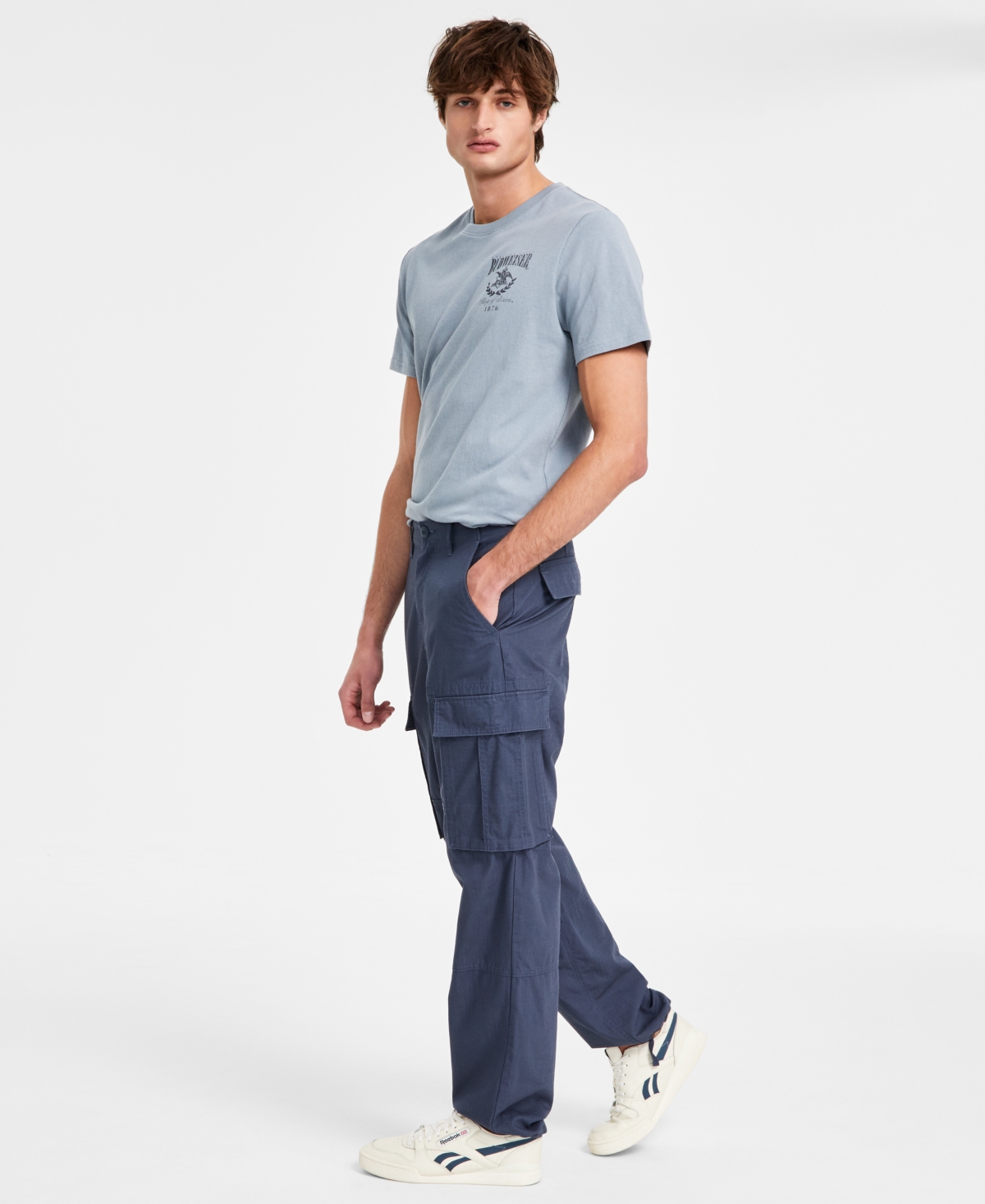 Shop Sun + Stone Men's Backed Regular-fit Cargo Pants, Exclusively At Macy's In Fin