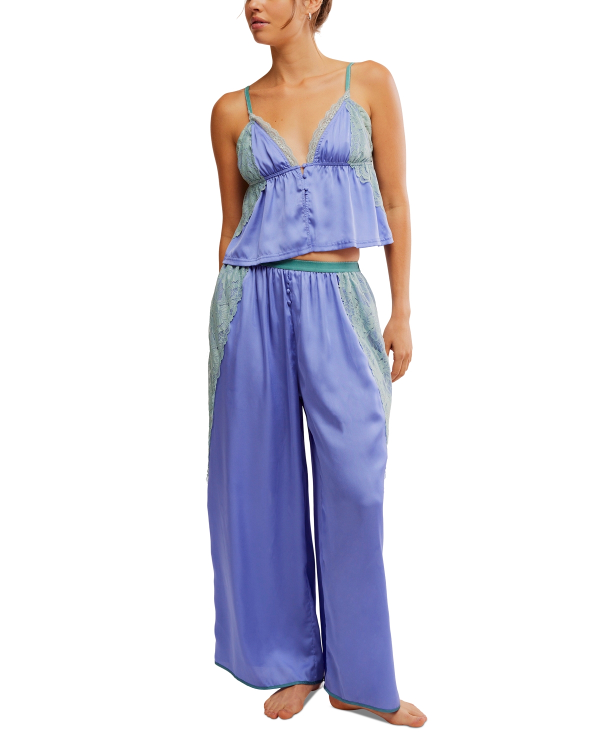Free People Women's Anywhere With You Lace-Trim Lounge Set