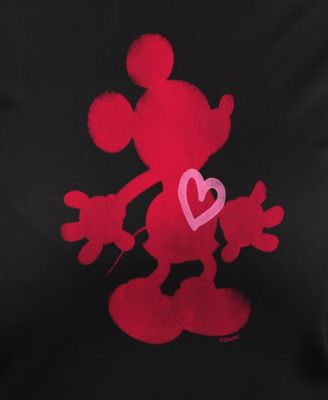 Plus Size Disney Mickey Valentines Day Heart Graphic Crew Neck Top