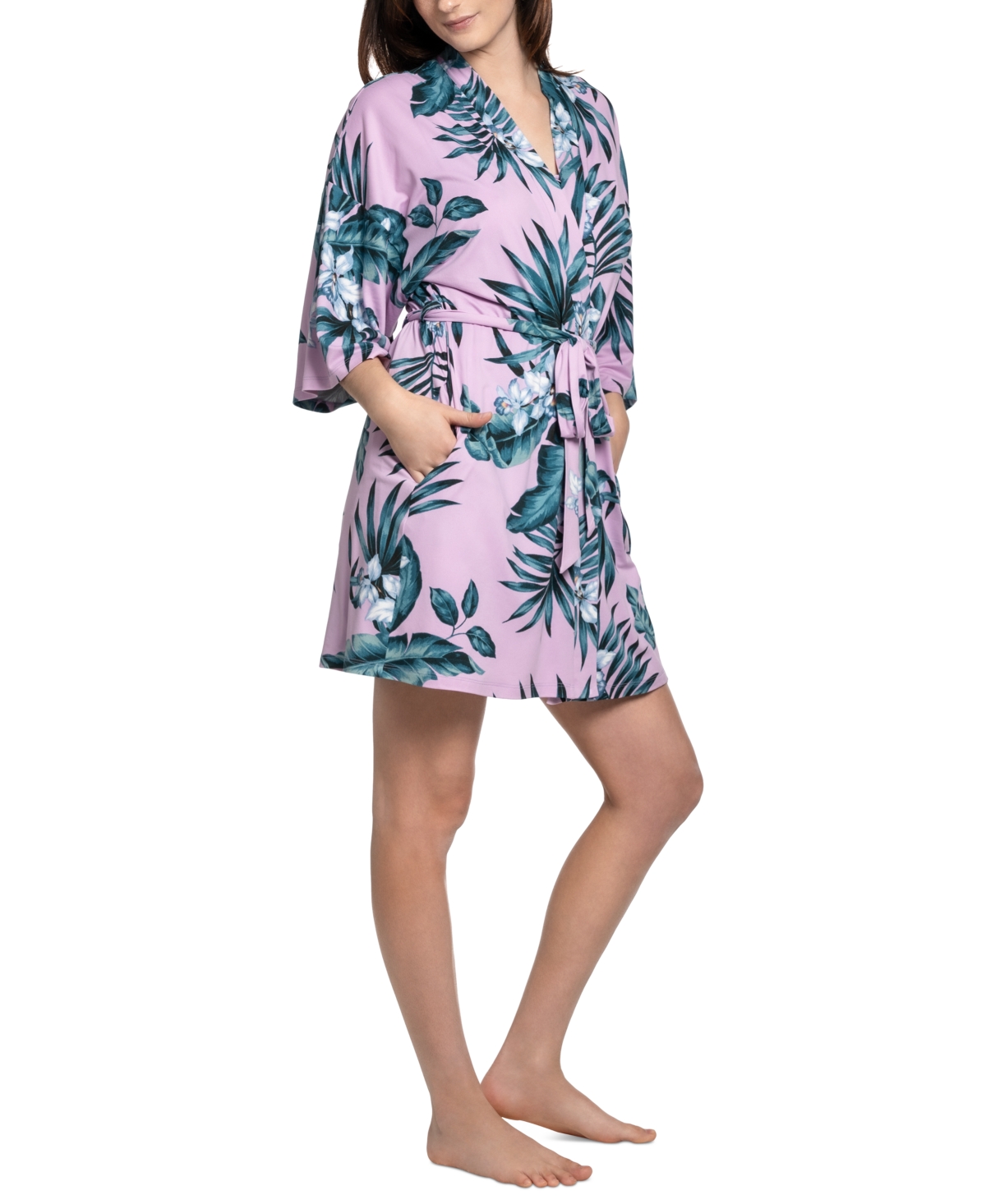 Linea Donatella Women's Rhadna Wrapper Robe In Pink Floral