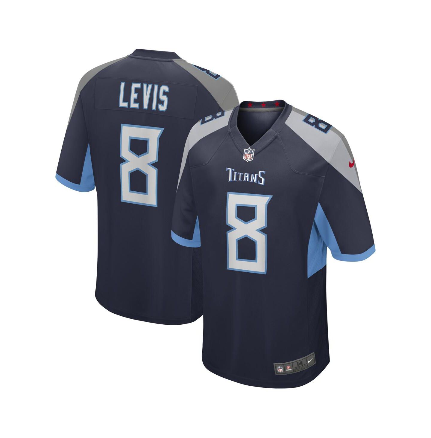 Мужской топ Nike Will Levis Navy Tennessee Titans Game Jersey — фото 1
