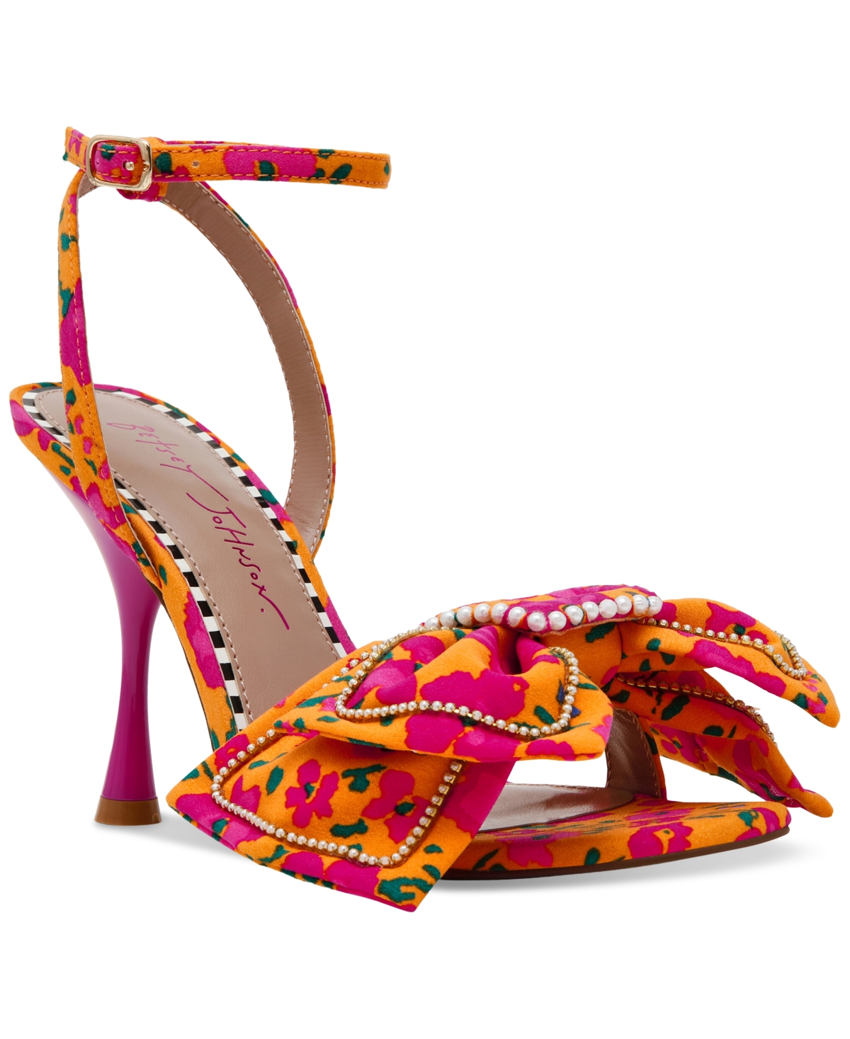 BETSEY JOHNSON WOMEN'S DENLY BOW TWO-PIECE STILETTO DRESS SANDALS 