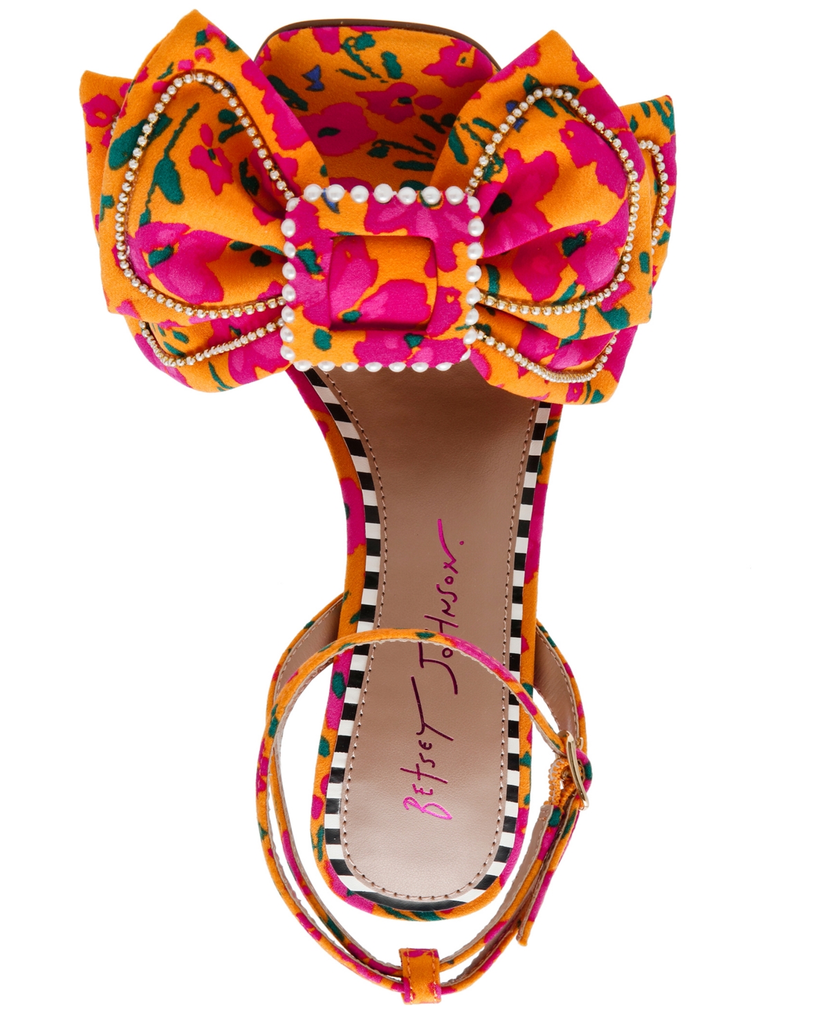 BETSEY JOHNSON WOMEN'S DENLY BOW TWO-PIECE STILETTO DRESS SANDALS 