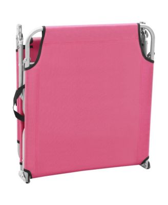 Sun Lounger Pink Oxford fabric, Powder-coated steel Standard