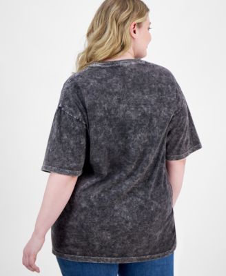 Trendy Plus Size Floral Butterfly Cotton Graphic T-Shirt 