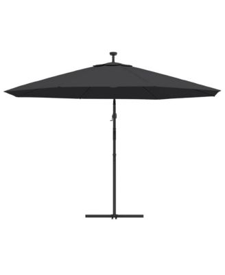 Cantilever Garden Parasol with LED Lights Black 137.8"