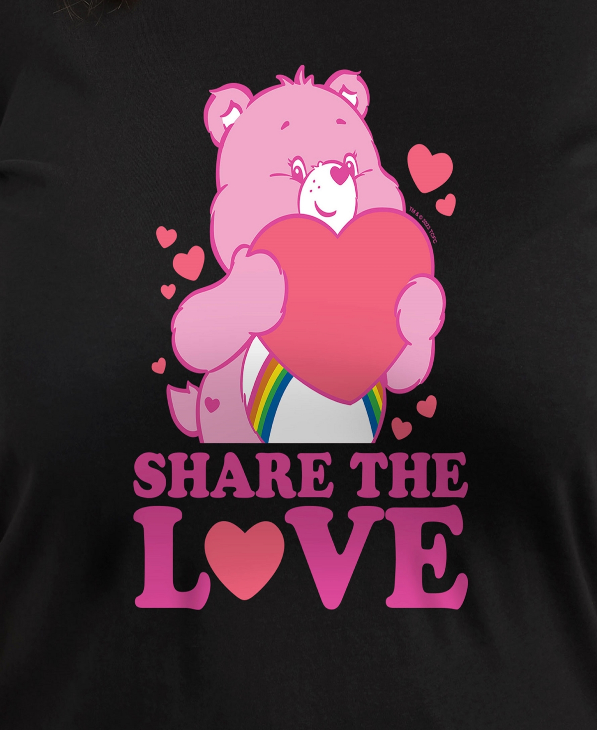 HYBRID APPAREL PLUS SIZE TRENDY CARE BEARS SHARE THE LOVE GRAPHIC CREW NECK T-SHIRT
