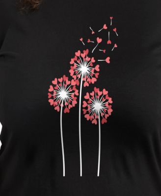 Plus Size Trendy Dandelion Heart Graphic Crew Neck T-Shirt