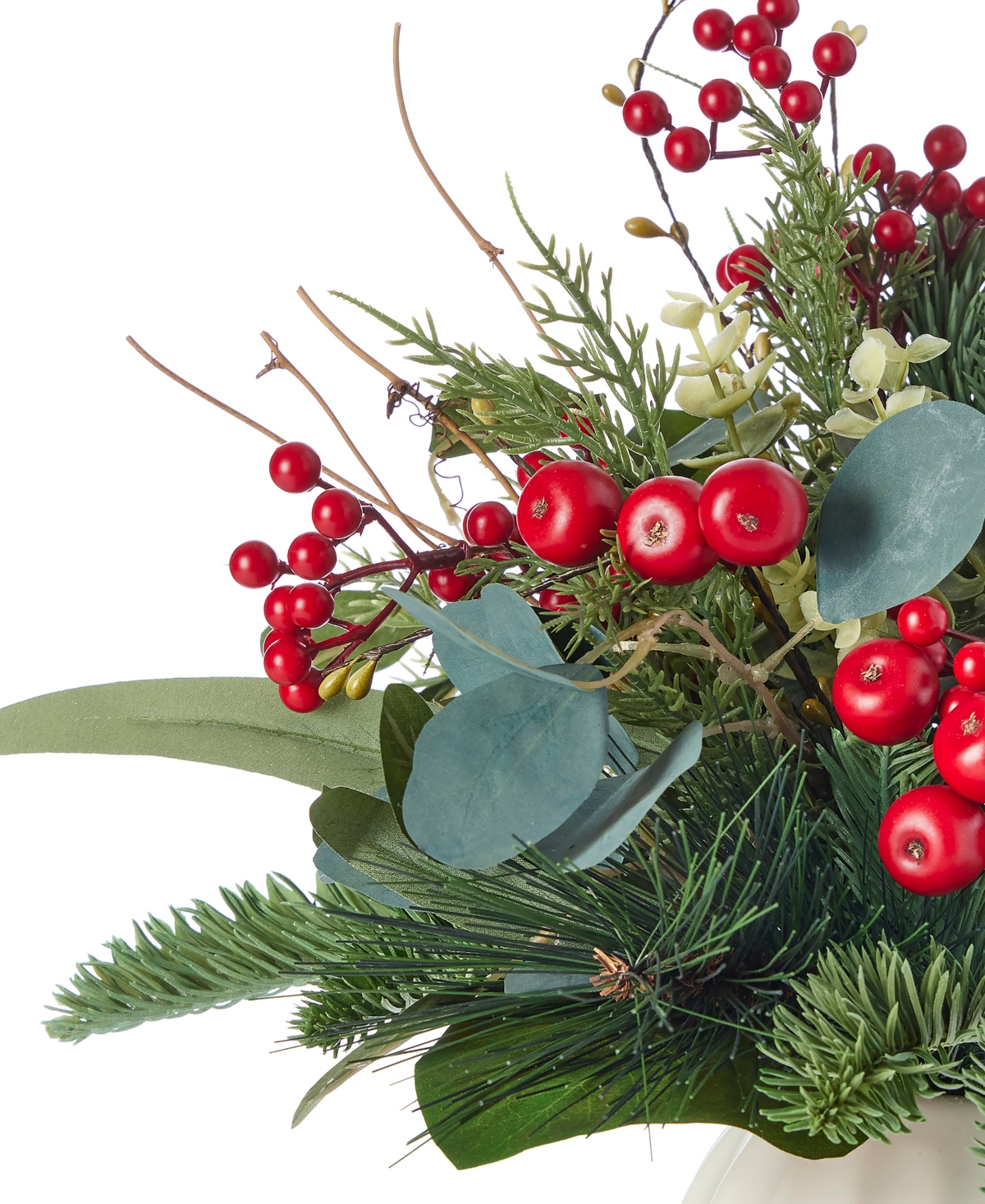 Seasonal 19" Magnolia Leaf, Eucalyptus, and Berry Arrangement