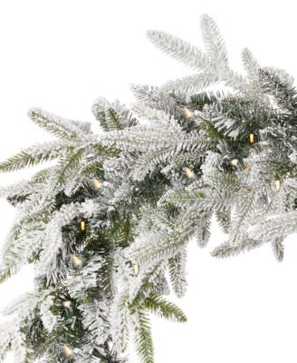 9' Artificial Royal Oaks Flocked Fir Garland