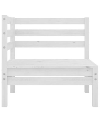 4 Piece Patio Lounge Set Solid Pinewood White