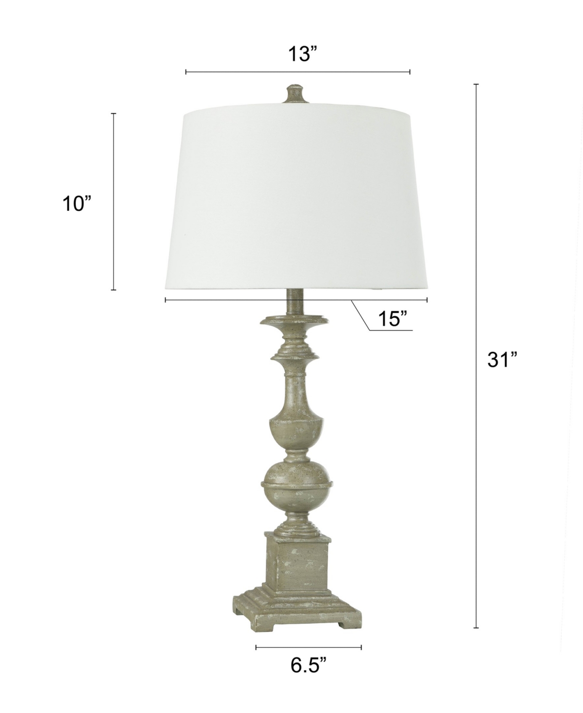 Stylecraft Home Collection 31" Metal Cromwell Traditional Baluster Table Lamp In Green