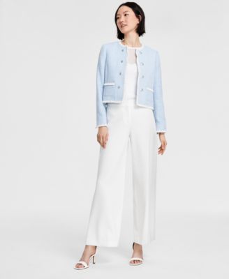 Tahari ASL Women's Open-Front Cropped Bouclé Jacket, Regular & Petite