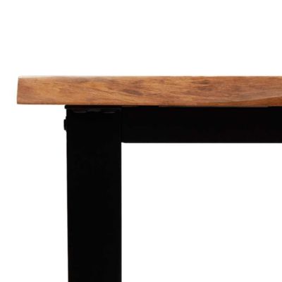 Console Table Natural Wood and Black Solid Acacia Wood