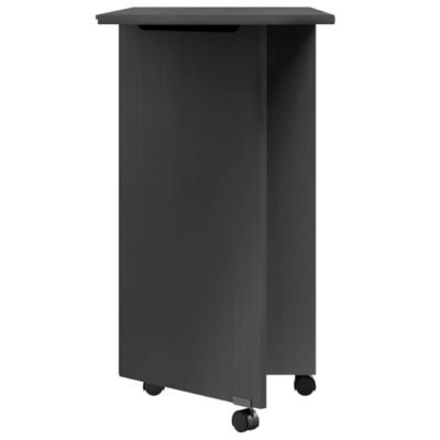 Rolling Cabinet with Desk MOSS Gray Solid Wood Pine