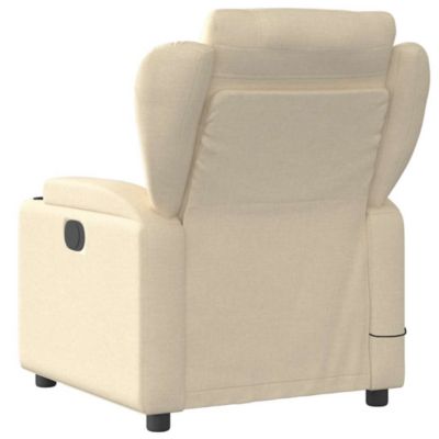 Massage Recliner Chair Cream Polyester, Metal, Plywood Standard