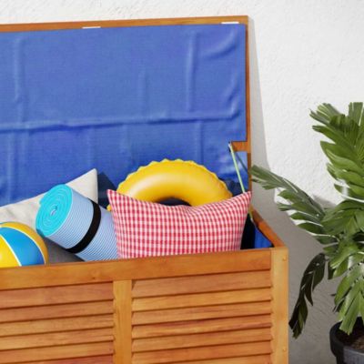 Garden Storage Box Natural Wood Solid Acacia Wood