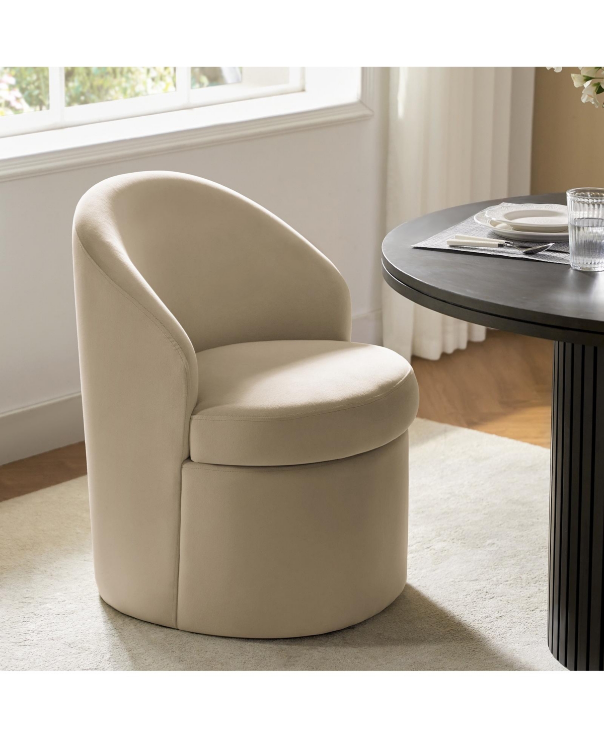 Hulala Home Arlene Modern Dining Chair with Storage Space