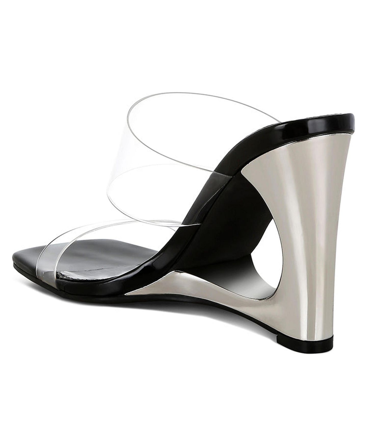 Женские сандалии London Rag Zelene Fantasy Wedge Heel Clear, цвет: Чёрный — фото 3