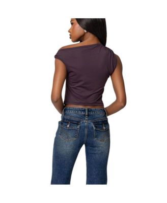 Womens Abstract Metal Ring Asymmetric Top