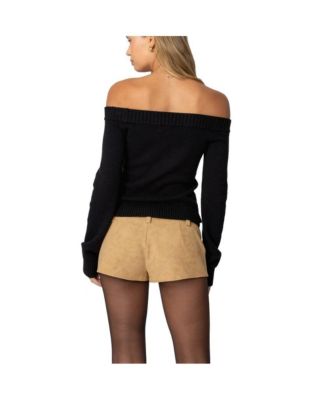 Womens Elona Off Shoulder Knit Top
