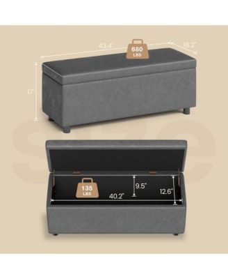 Upholstered Flip Top Storage Bench