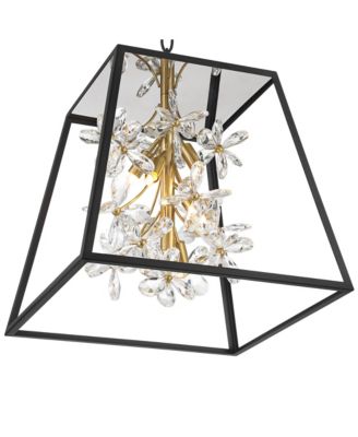 Carrine 15 3/4" Modern Pendant Chandelier Ceiling Light Fixture Dining Room Over Table 5-Light LED Black Gold Finish