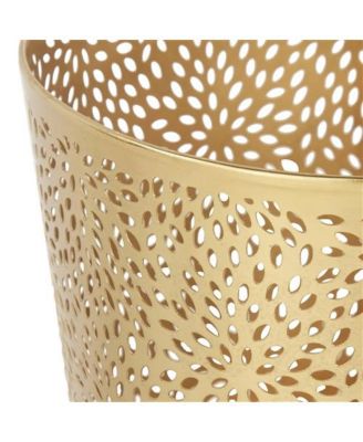 1.3 Gallon Round Perforated Copper Metal Waste Basket Trash Can