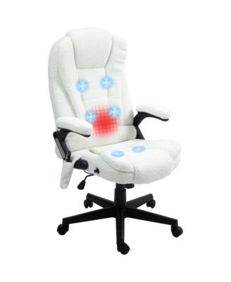 6 Point Vibrating Massage velvet Office Chair with Lumbar Heat