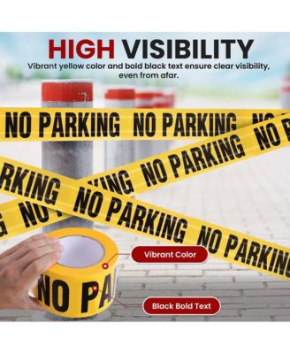 No Parking Barricade Tape, Set of 8 Rolls, 656' Length, Waterproof, UV-Resistant, Tear-Resistant