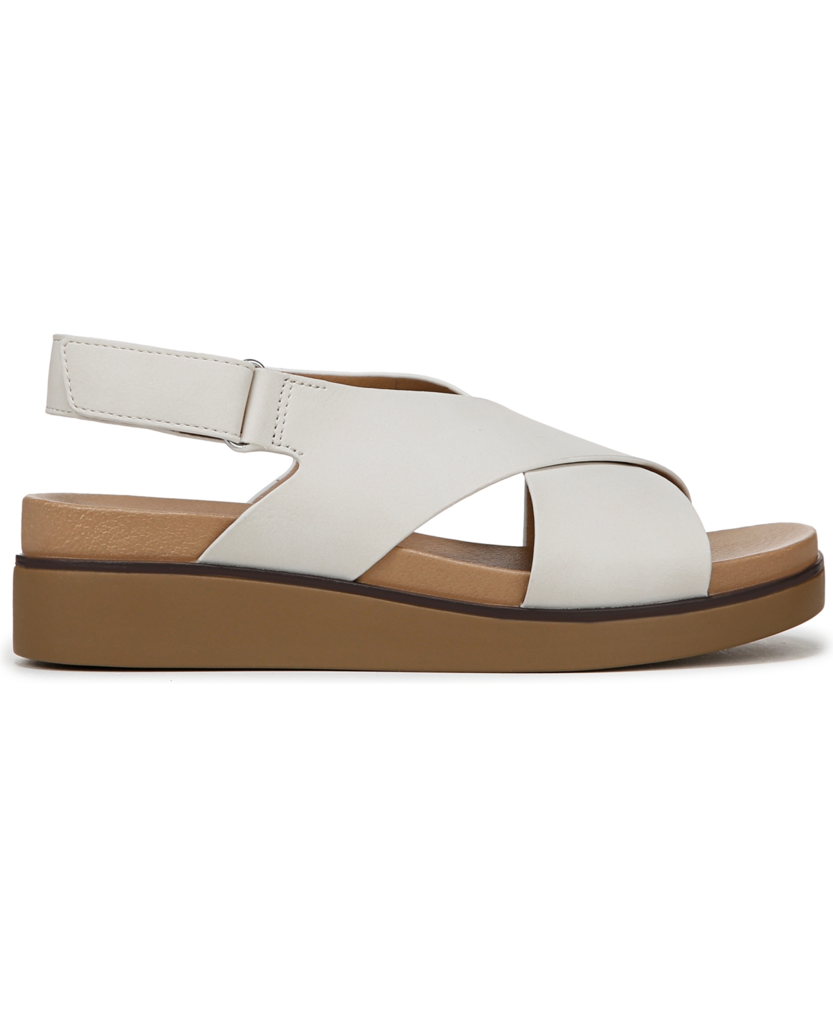 Lifestride Women's Georgina Square Open Toe Slingback Platform Sandals In Cloud White Faux Leather