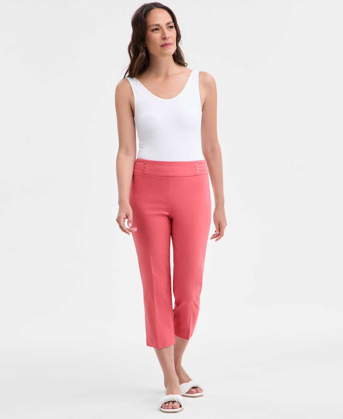 Women's Pull-On Capri Tummy-Control Pants, Exclusively at Macy's - Lunar Grey
