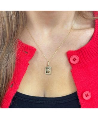 Gold Sun Tag Necklace 14K Gold