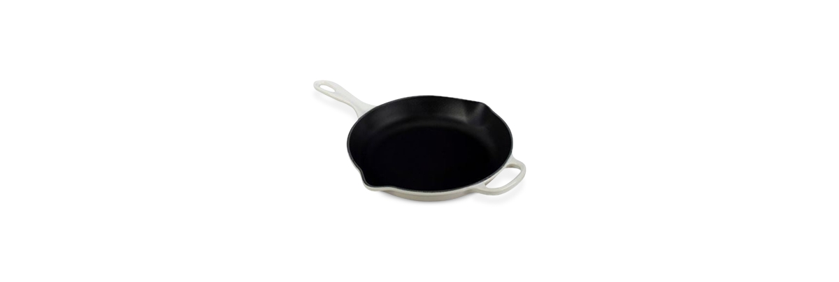 Le Creuset 10.25" Enameled Cast Iron Skillet With Helper Handle In White