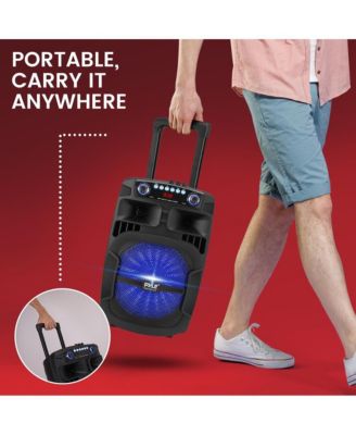 12 Bluetooth Portable PA Speaker with Wired Microphone, Party Lights, MP3/USB/FM Radio & Rechargeable Battery