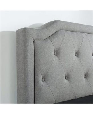 Upholstered Platform Bed with Classic Button-Tufted Headboard for Timeless Elegance