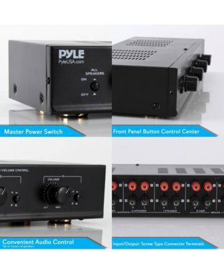 4-Channel Speaker Selector System - Multi-Zone Audio Receiver for Home Theater