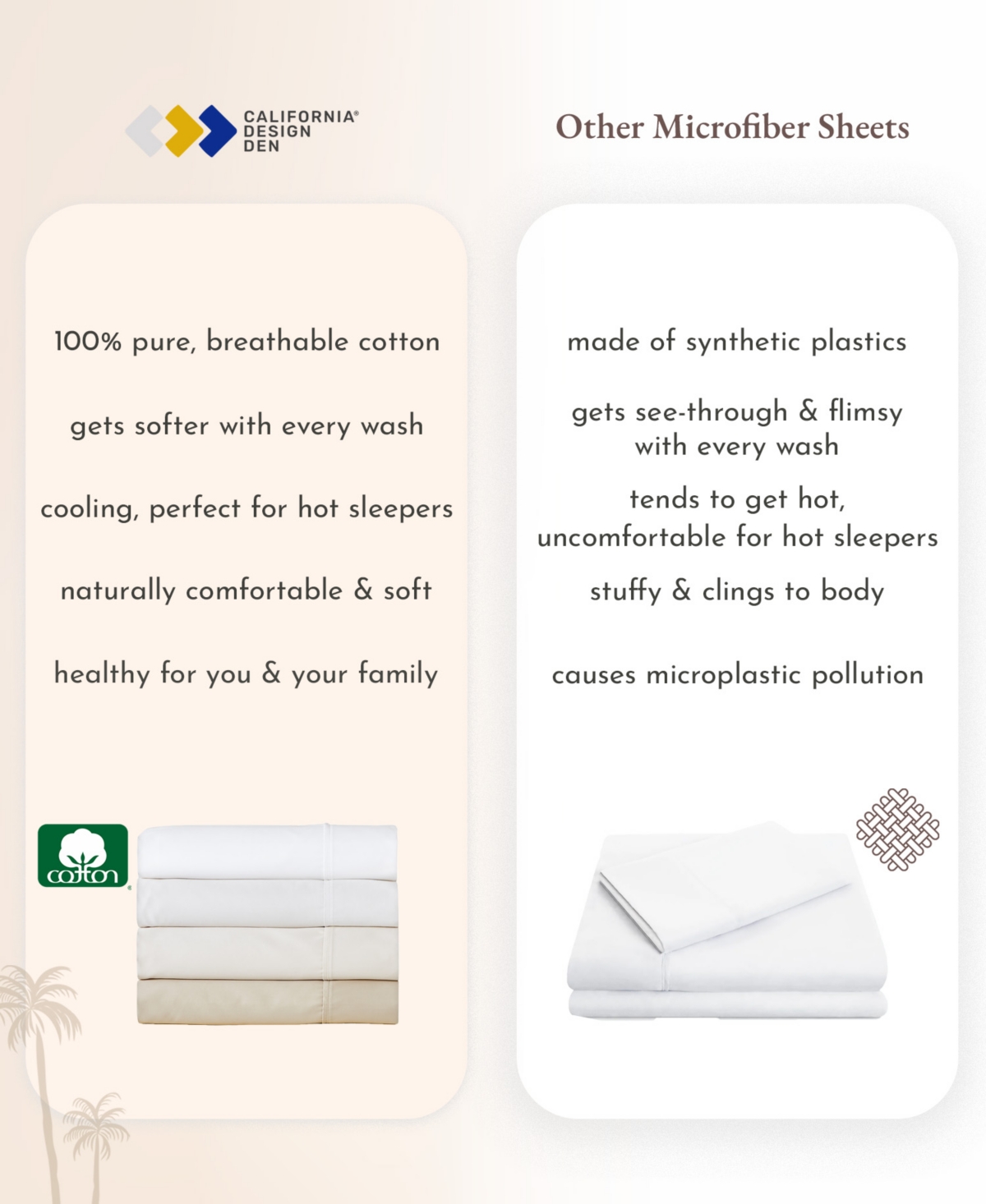 Soft 100% Cotton Sheets Set - Cooling Durable Sateen