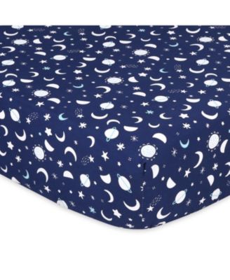 Fitted Crib Sheet Set, Space, 4 Pack