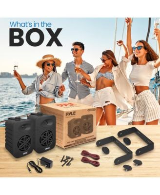 5.25” 2-Way Bluetooth Wireless Speaker System - Waterproof, 500W Max Power, 1/2” Tweeter, Compact Design (Black)