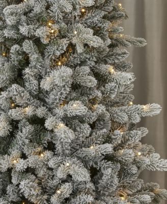 7' Artificial Palmetto Pine Flocked Tree