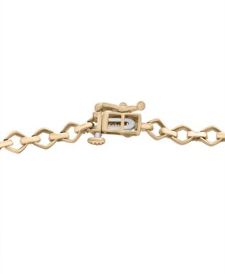 Diamond Pav&eacute; Round Link Bracelet (1/4 ct. t.w.) in 14k Gold-Plated Sterling Silver, Exclusively at Macy's