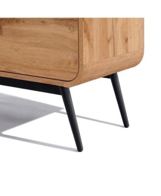 2-Door 1-Drawer with Soft Close Buffet Cabinet with Black Metal Legs