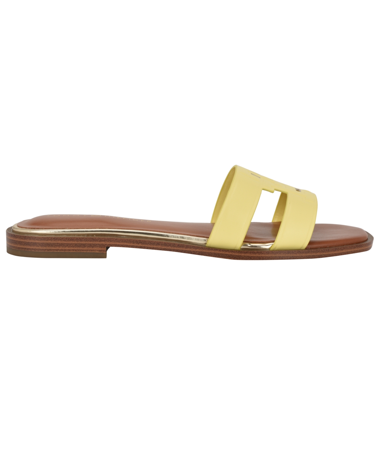 Tommy Hilfiger Women's Terenz Logo Strap Flat Slide Sandals In Yellow