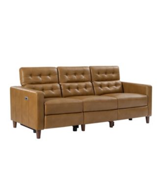 Milo 3-Piece Mid-Century Modern Power Sectional Sofa witn Adjustable Headrests and Tufted Backrest