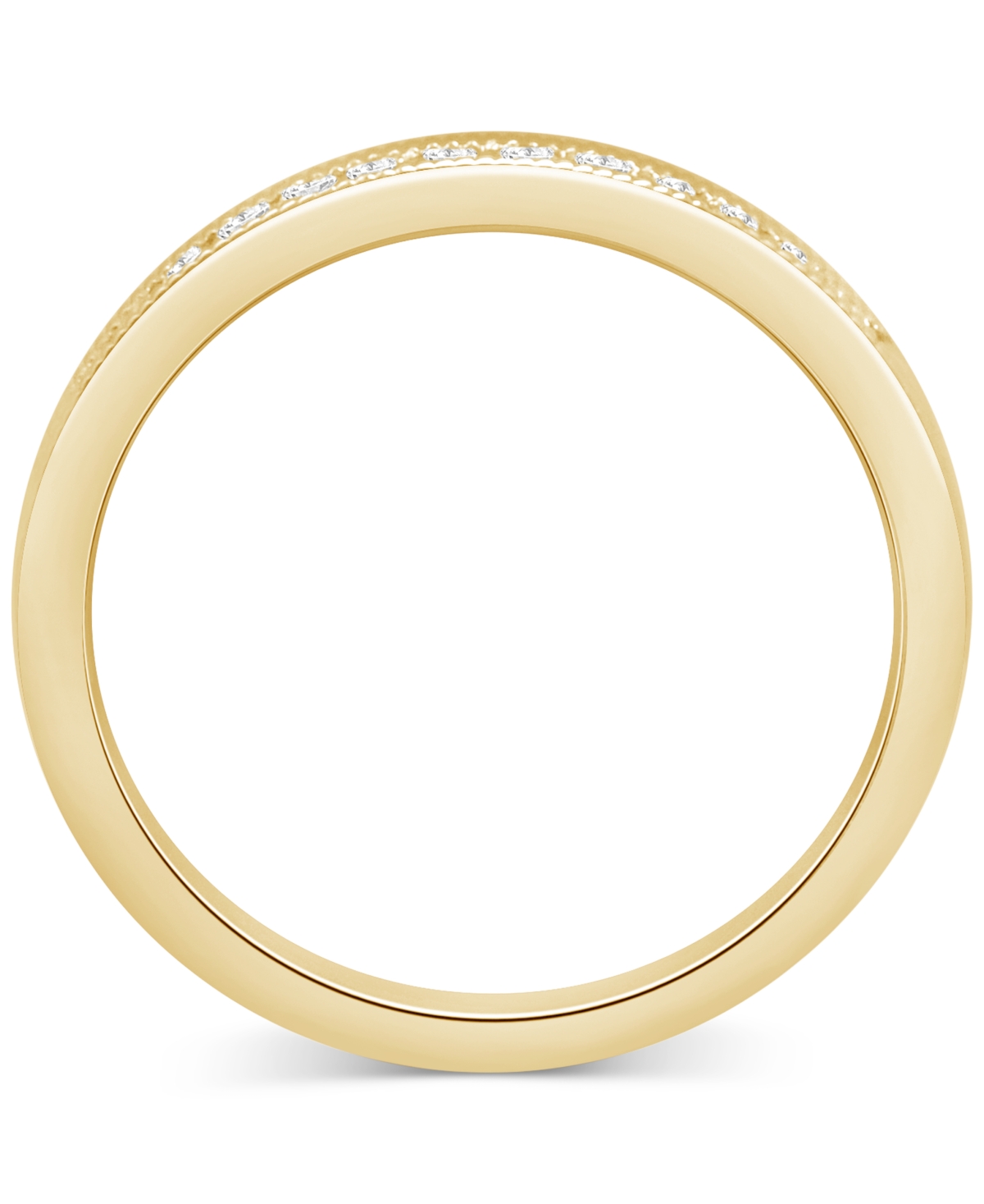 Macy's Diamond Milgrain Bead Wedding Band (1/6 Ct. T.w.) In 14k Gold In Yellow Gold