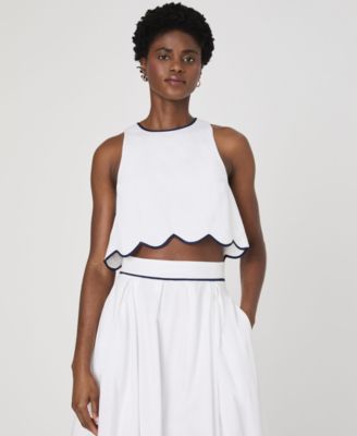Women's Alexis Cotton Scalloped Crop Top